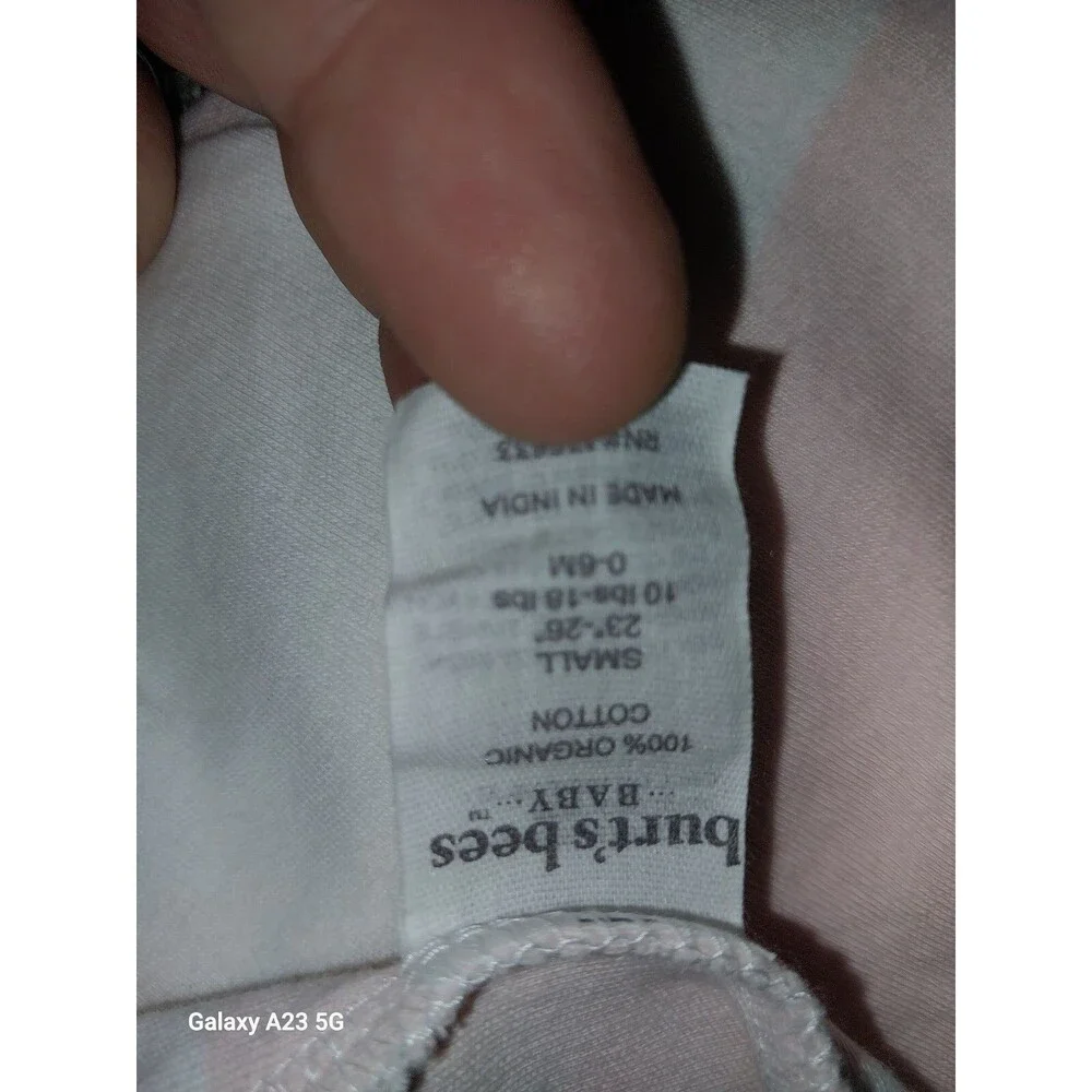 Burt’s Bees Baby Beekeeper Wearable Blanket Sleepsack Size Small White & Pink